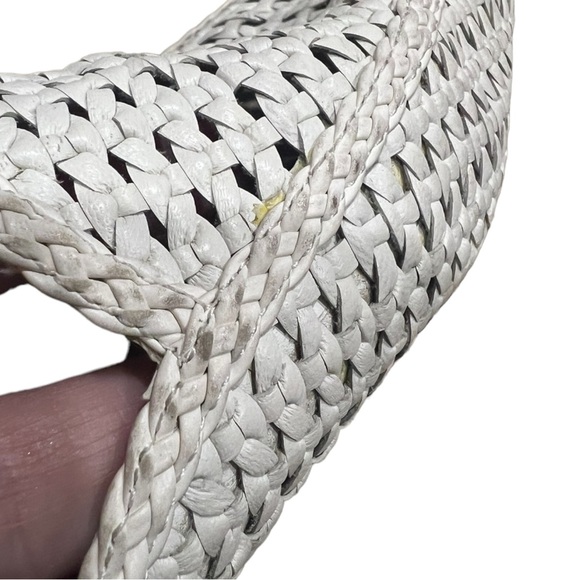 Sam Edelman White Clara Woven Leather Flat Mules - Picture 9 of 10